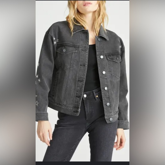 Free people driftwood shooting stars jean jacket. NWOT. - Picture 4 of 4